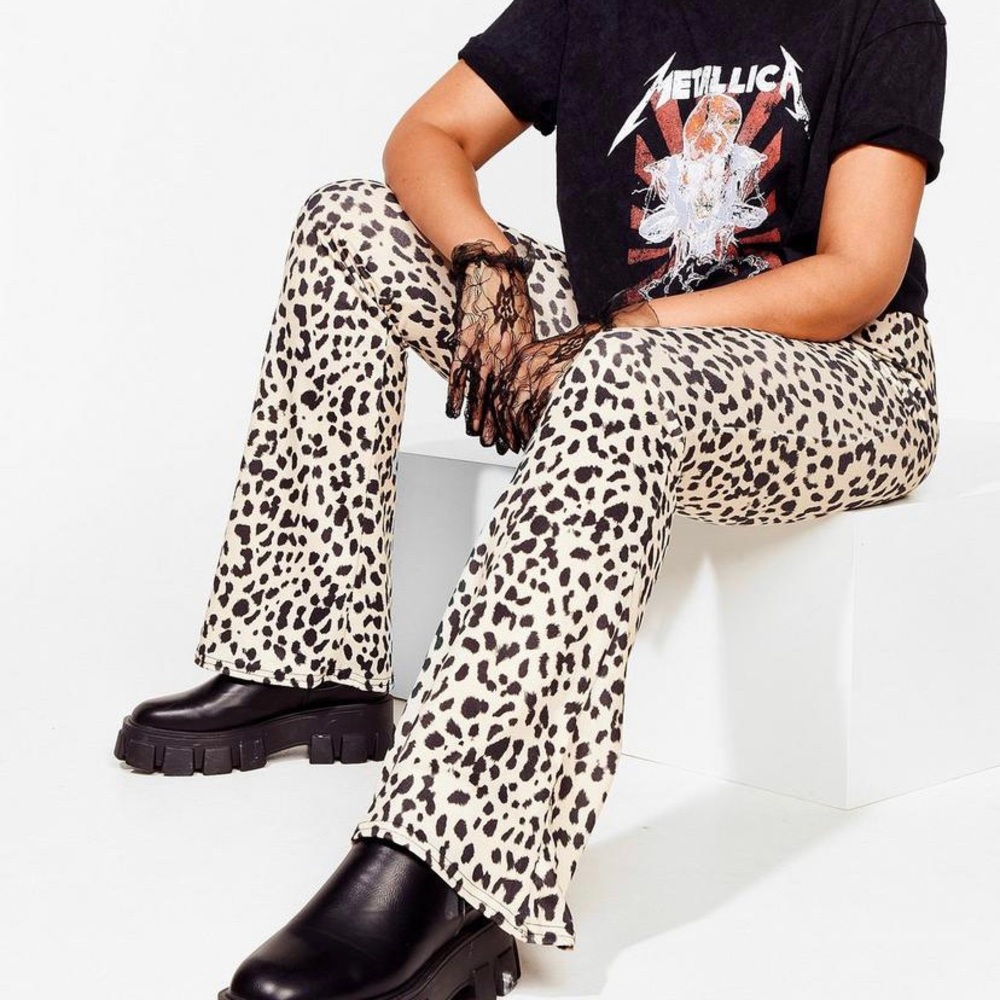Nasty gal cheetah flare pants